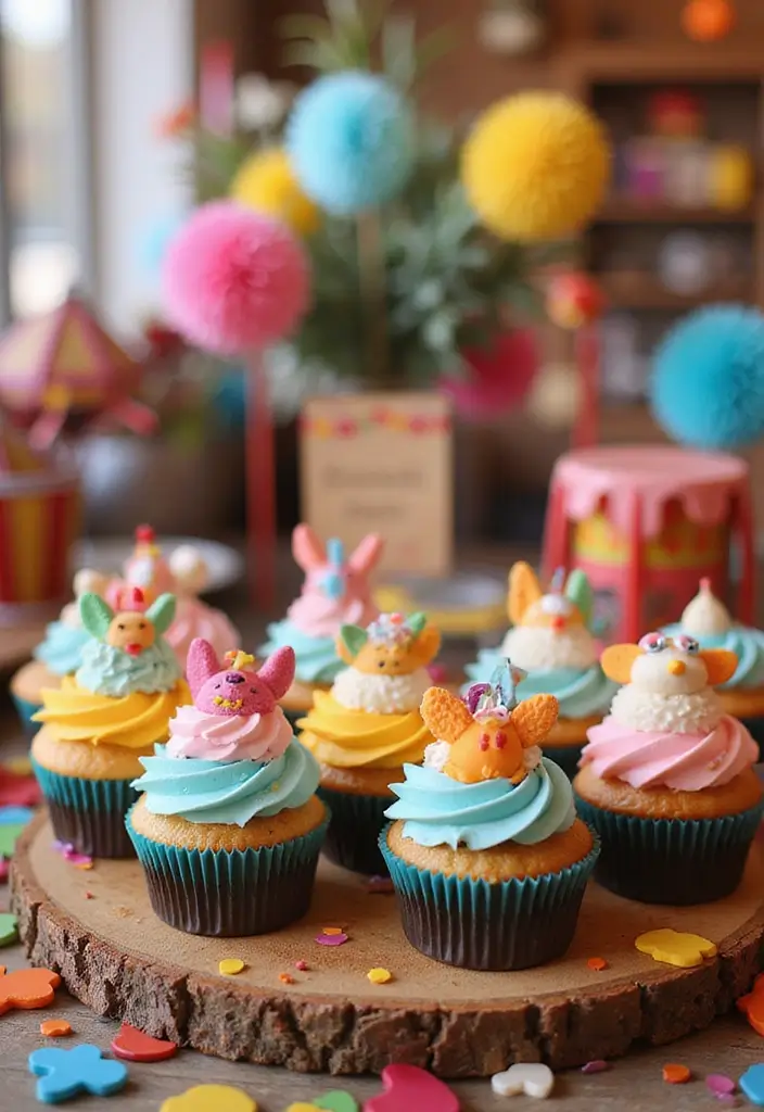 30 Cupcake Stand Ideas That Elevate Your Dessert Table - 10. Carnival Cupcake Stand