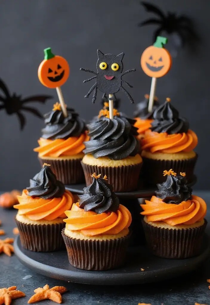 30 Cupcake Stand Ideas That Elevate Your Dessert Table - 7. Halloween Cupcake Stand