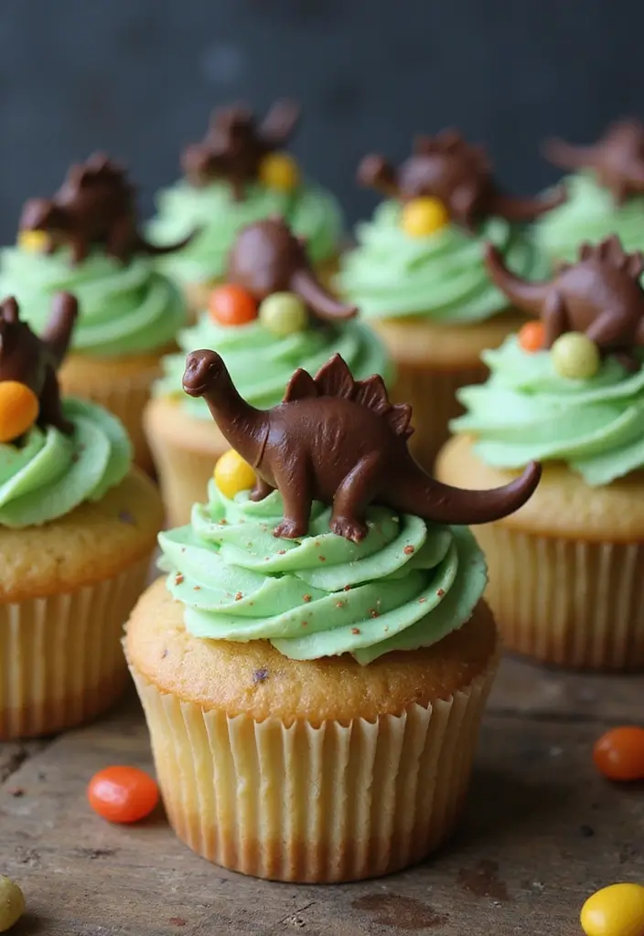 30 Dinosaur Cupcake Ideas for Jurassic-Themed Parties - 1. Dino Egg Cupcakes