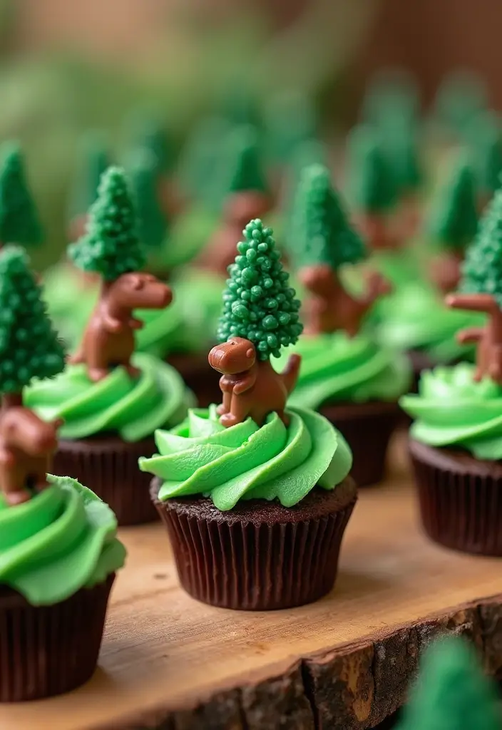 30 Dinosaur Cupcake Ideas for Jurassic-Themed Parties - 14. Dino Safari Cupcakes