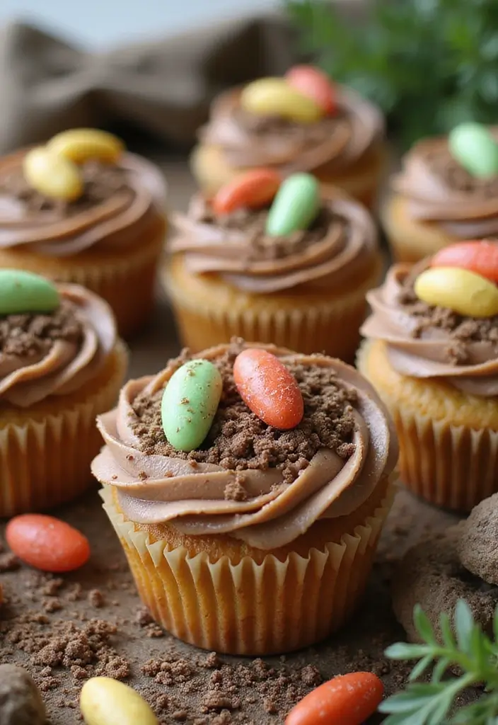 30 Dinosaur Cupcake Ideas for Jurassic-Themed Parties - 17. Dino Dig Cupcakes