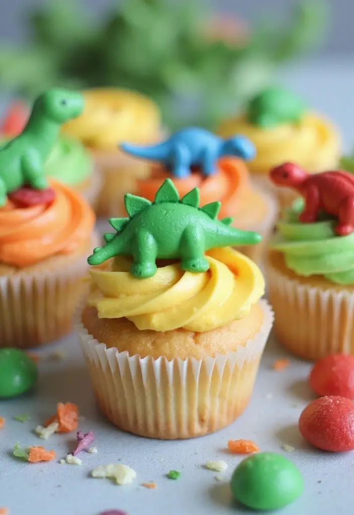 30 Dinosaur Cupcake Ideas for Jurassic-Themed Parties - 18. Dino Bites Cupcakes
