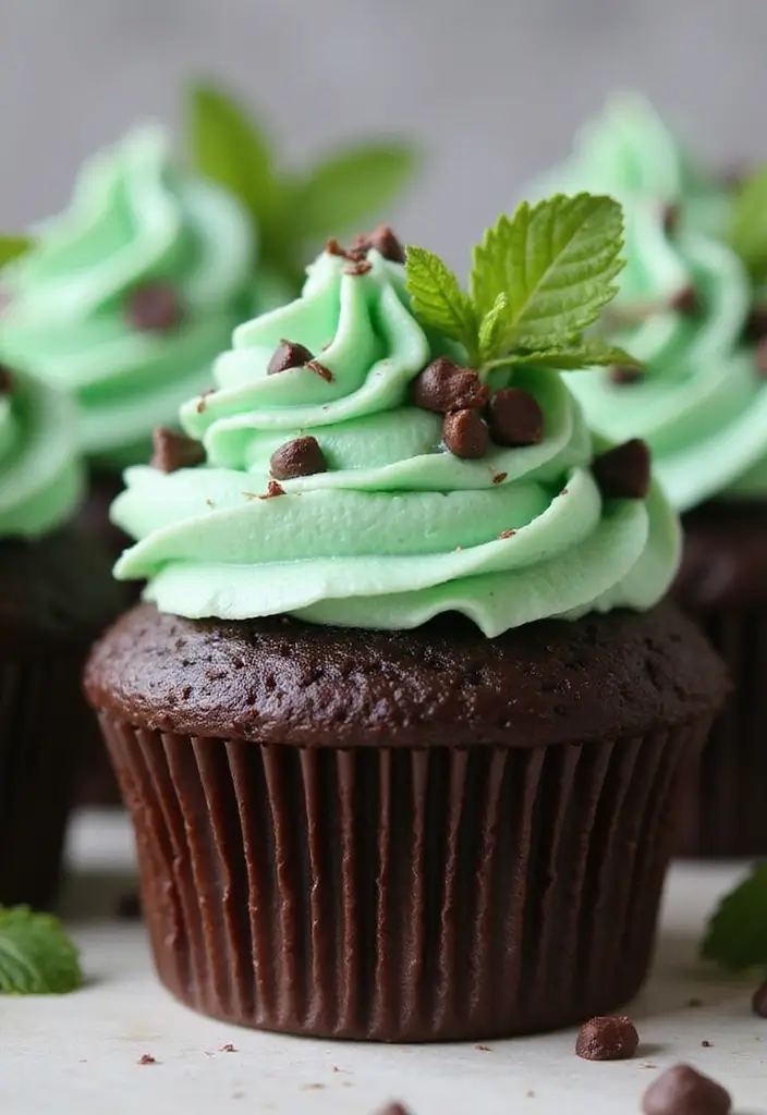 30 Easter Cupcake Ideas Perfect for Spring Celebrations - 11. Chocolate Mint Cupcakes