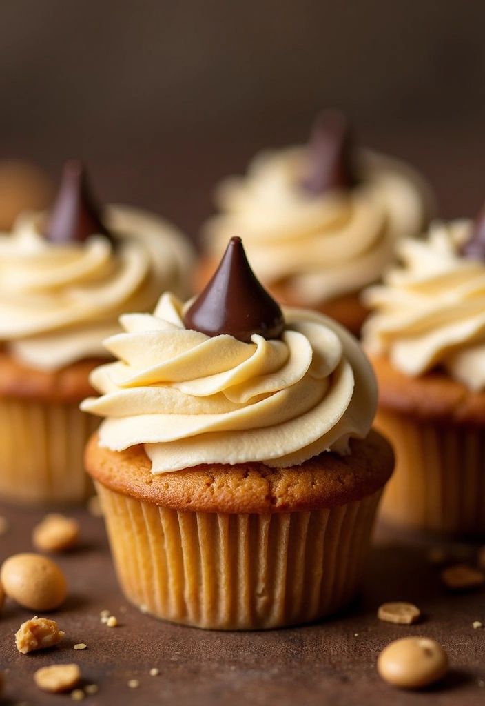 30 Easter Cupcake Ideas Perfect for Spring Celebrations - 14. Peanut Butter Blossom Cupcakes