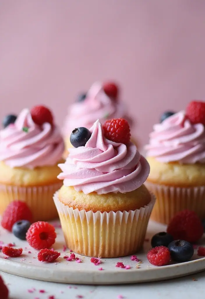 30 Easter Cupcake Ideas Perfect for Spring Celebrations - 15. Berry Delight Cupcakes