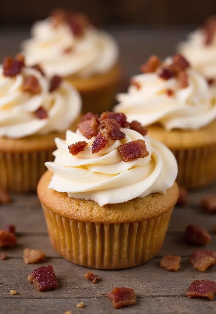 30 Easter Cupcake Ideas Perfect for Spring Celebrations - 17. Maple Bacon Cupcakes