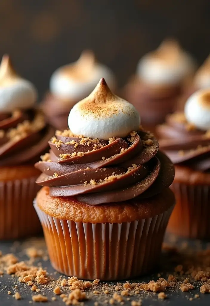 30 Easter Cupcake Ideas Perfect for Spring Celebrations - 19. S'mores Cupcakes