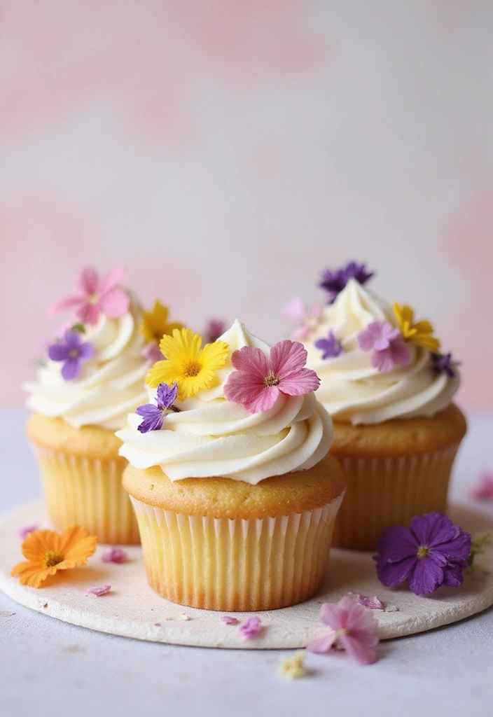 30 Easter Cupcake Ideas Perfect for Spring Celebrations - 2. Floral Elegance Cupcakes