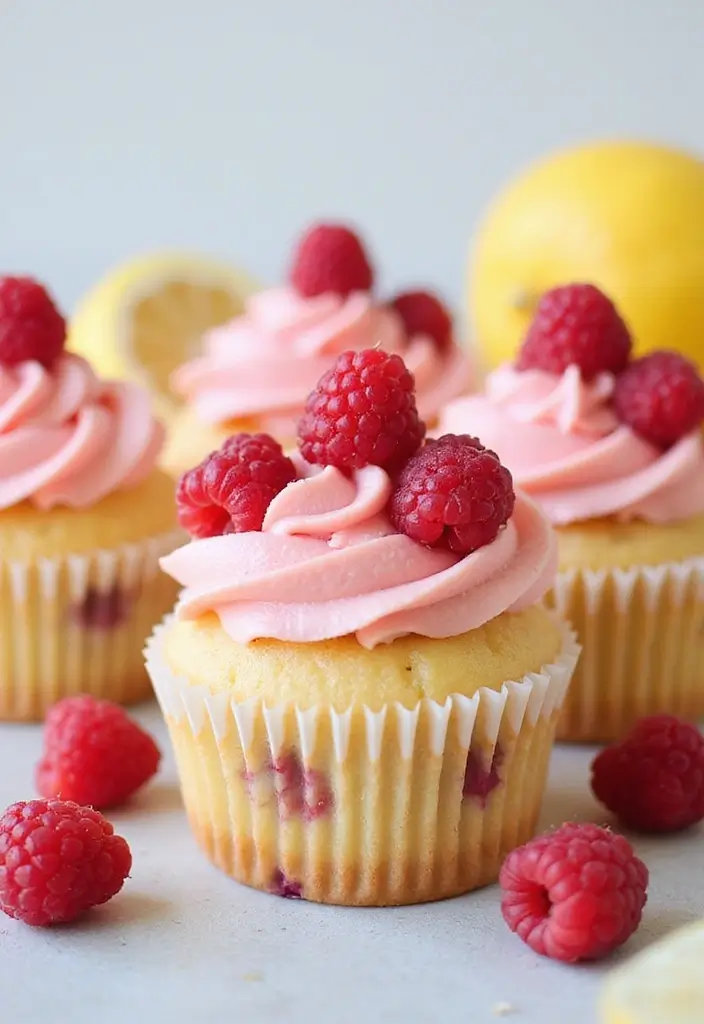 30 Easter Cupcake Ideas Perfect for Spring Celebrations - 28. Raspberry Lemonade Cupcakes