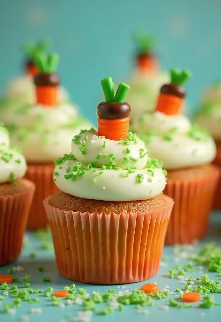 30 Easter Cupcake Ideas Perfect for Spring Celebrations - 4. Carrot Patch Cupcakes