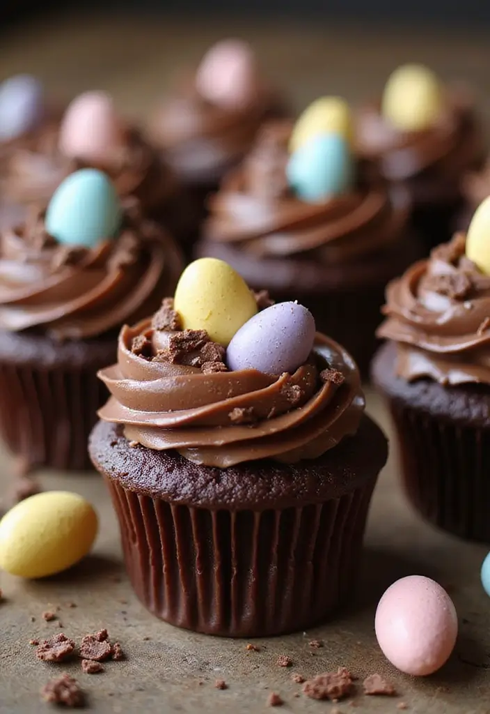 30 Easter Cupcake Ideas Perfect for Spring Celebrations - 6. Chocolate Cream Egg Cupcakes