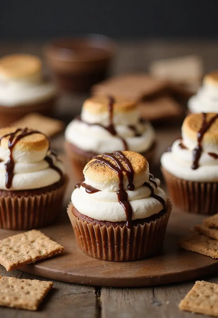 30 Easy Cupcake Cake Decorating Ideas for Beginners - 12. S'mores Cupcakes