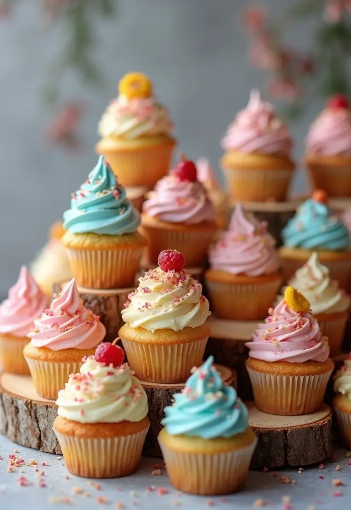 30 Easy Cupcake Cake Decorating Ideas for Beginners - 15. Miniature Cupcake Towers