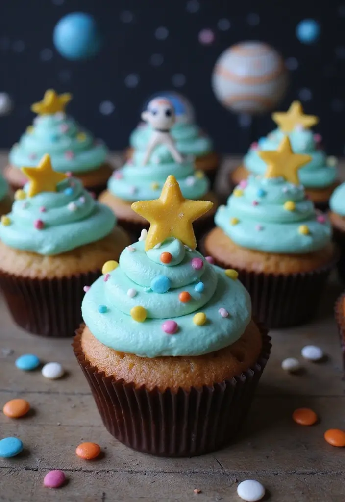 30 Easy Cupcake Cake Decorating Ideas for Beginners - 20. Star Wars Galaxy Cupcakes