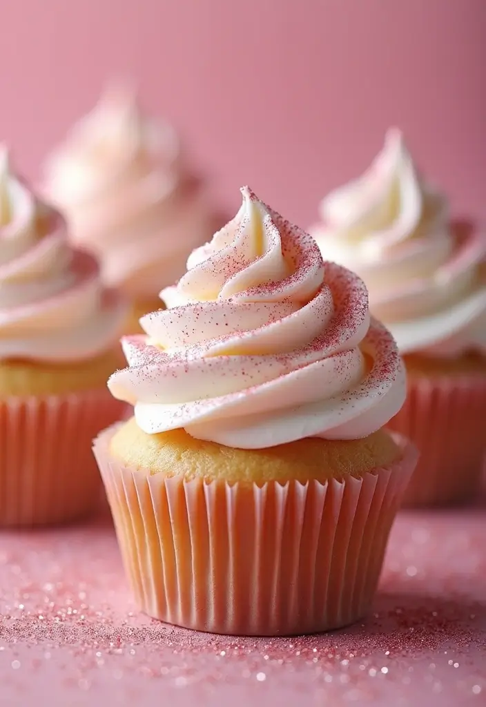 30 Easy Cupcake Cake Decorating Ideas for Beginners - 4. Edible Glitter Glam