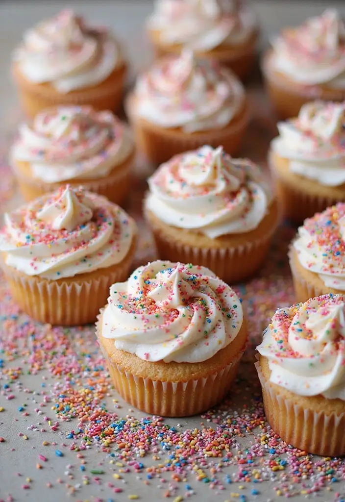 30 Easy Cupcake Cake Decorating Ideas for Beginners - 7. Sprinkled Surprise Cupcakes