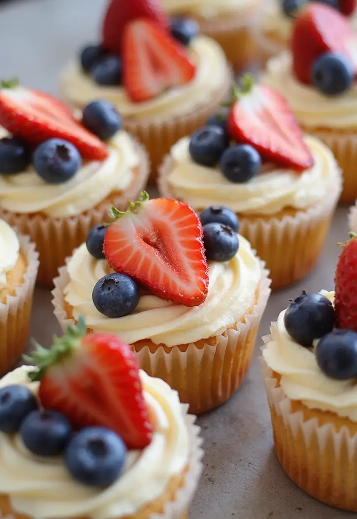 30 Easy Cupcake Cake Decorating Ideas for Beginners - 8. Fruit-topped Delights
