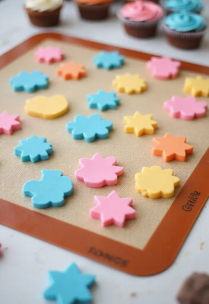 30 Easy Cupcake Decorating Ideas That Look Bakery-Perfect - 23. Baking Mats for Perfect Designs
