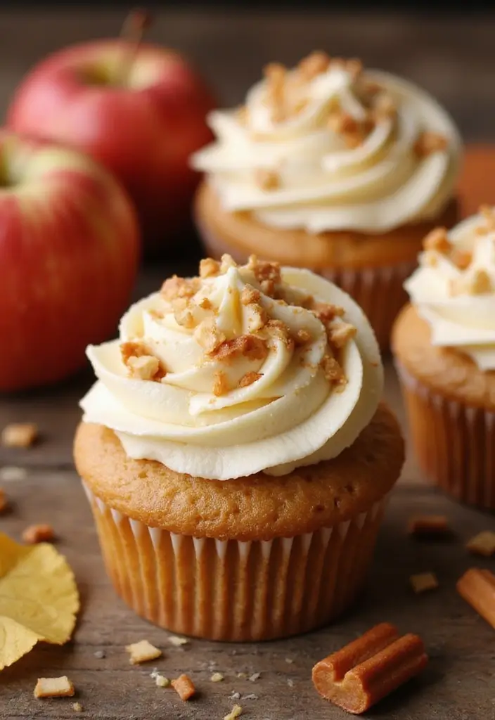 30 Fun Cupcake Decorating Ideas for Beginners: Fall Edition - 11. Toffee Apple Cupcakes