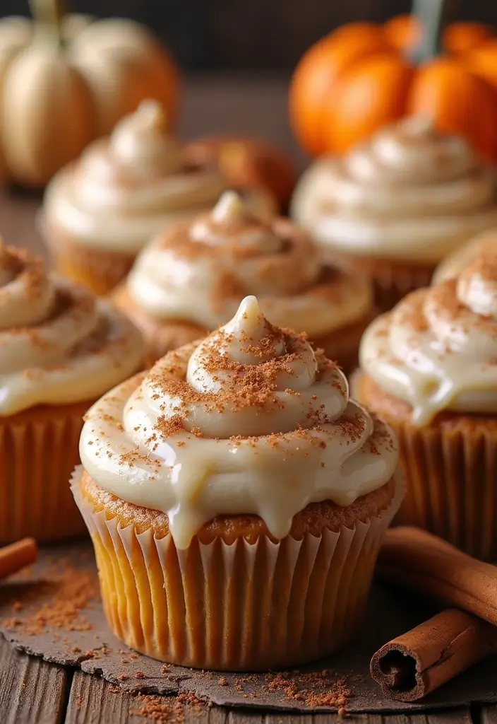 30 Fun Cupcake Decorating Ideas for Beginners: Fall Edition - 12. Cinnamon Roll Cupcakes