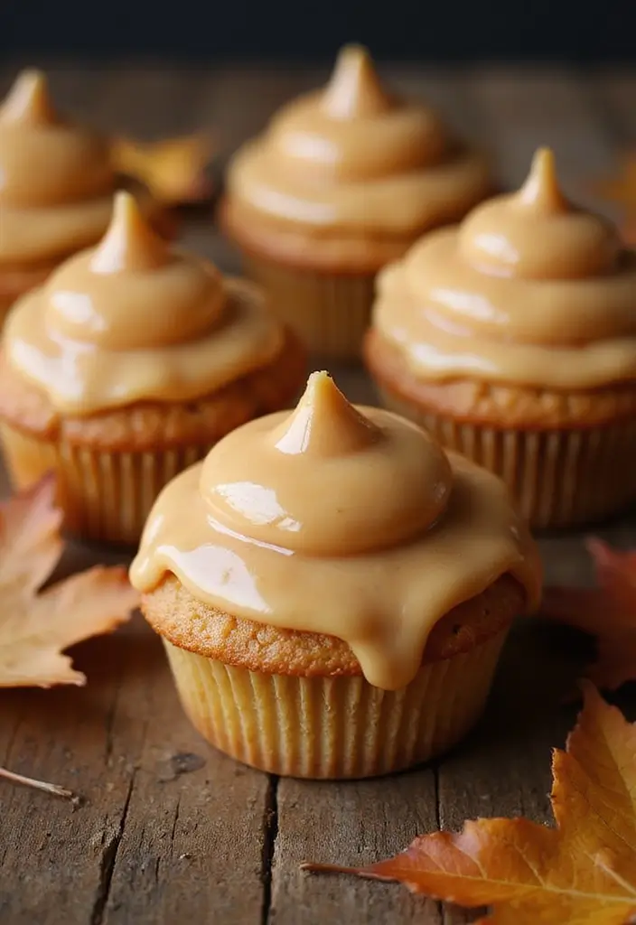 30 Fun Cupcake Decorating Ideas for Beginners: Fall Edition - 13. Maple Glazed Cupcakes