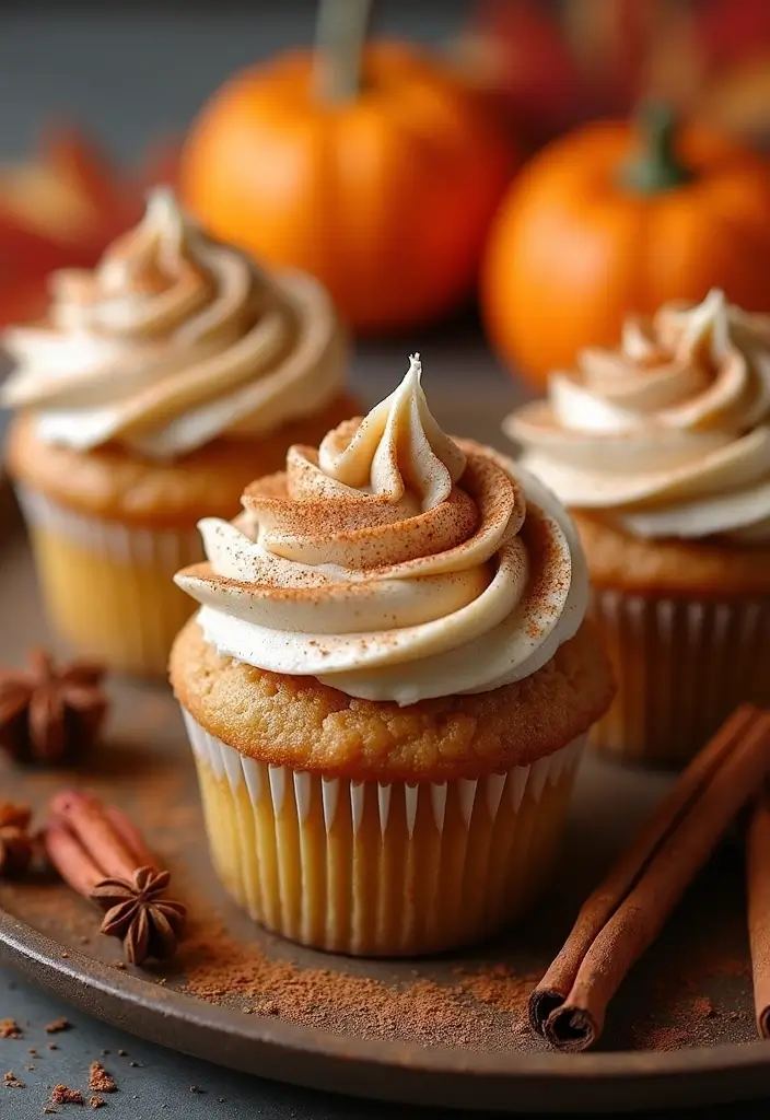 30 Fun Cupcake Decorating Ideas for Beginners: Fall Edition - 18. Chai Tea Cupcakes