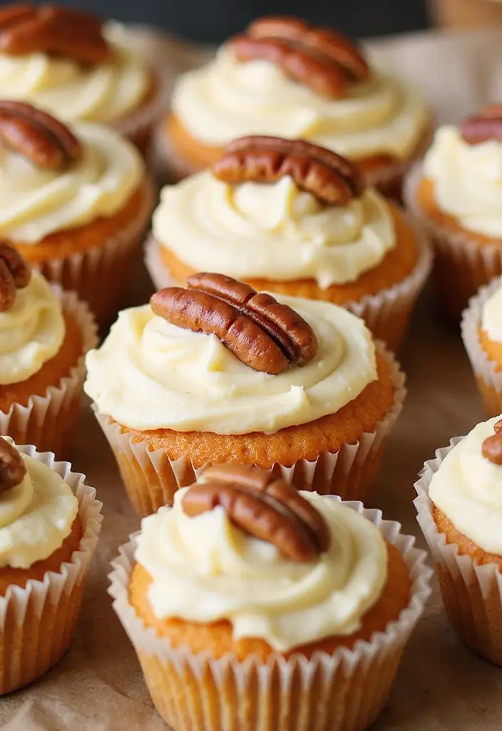 30 Fun Cupcake Decorating Ideas for Beginners: Fall Edition - 23. Sweet Potato Cupcakes