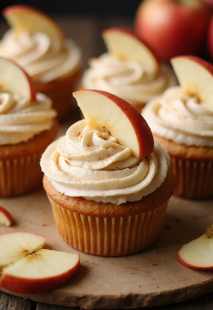 30 Fun Cupcake Decorating Ideas for Beginners: Fall Edition - 27. Sweet Apple Cinnamon Cupcakes