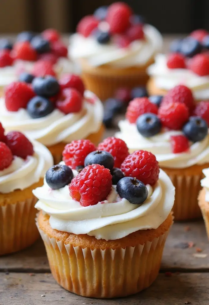 30 Fun Cupcake Decorating Ideas for Beginners: Fall Edition - 28. Berry Harvest Cupcakes