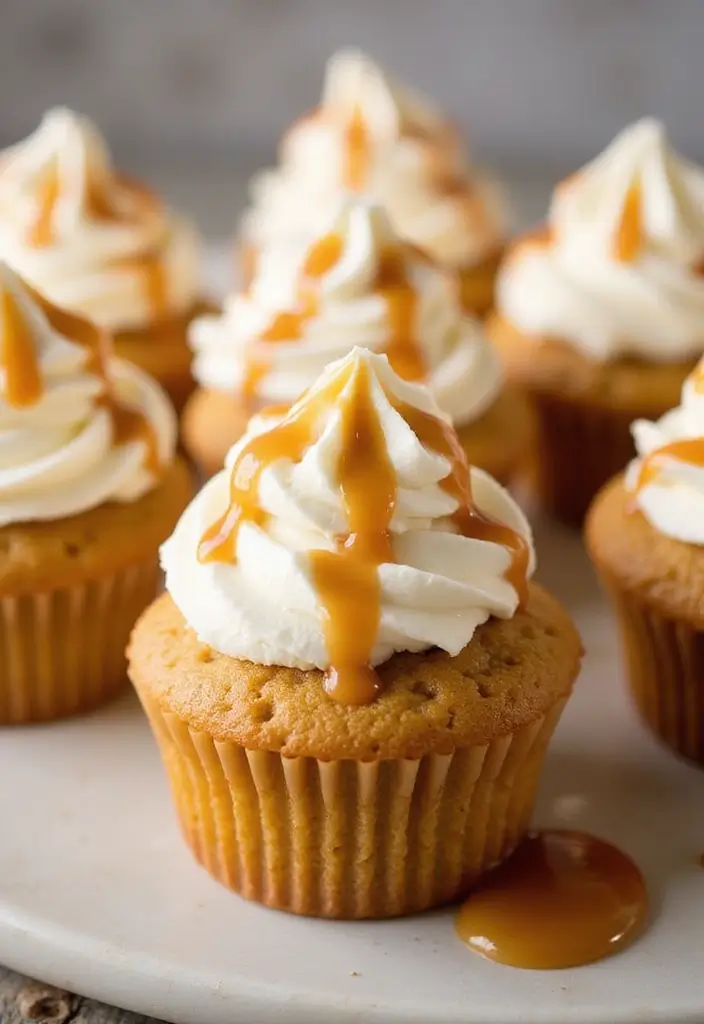 30 Fun Cupcake Decorating Ideas for Beginners: Fall Edition - 29. Butterscotch Pudding Cupcakes