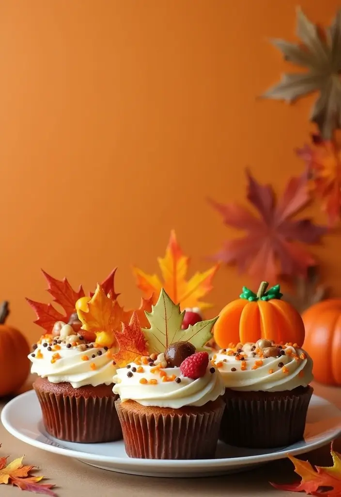 30 Fun Cupcake Decorating Ideas for Beginners: Fall Edition - 30. Fall-themed Fun Cupcakes