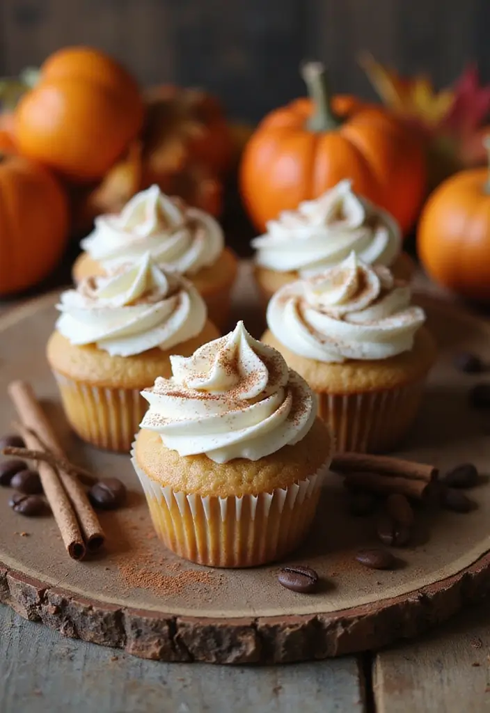 30 Fun Cupcake Decorating Ideas for Beginners: Fall Edition - 4. Spiced Latte Cupcakes