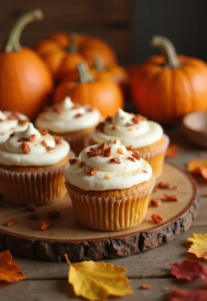 30 Fun Cupcake Decorating Ideas for Beginners: Fall Edition - 8. Harvest Pumpkin Cupcakes
