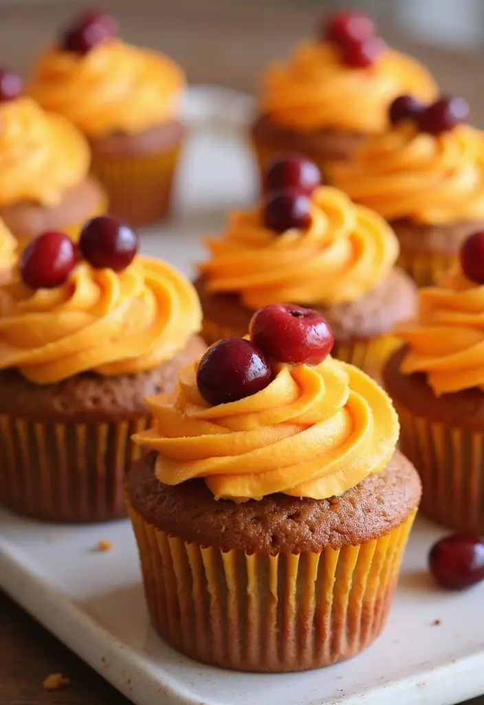 30 Fun Cupcake Decorating Ideas for Beginners: Fall Edition - 9. Cranberry Orange Cupcakes