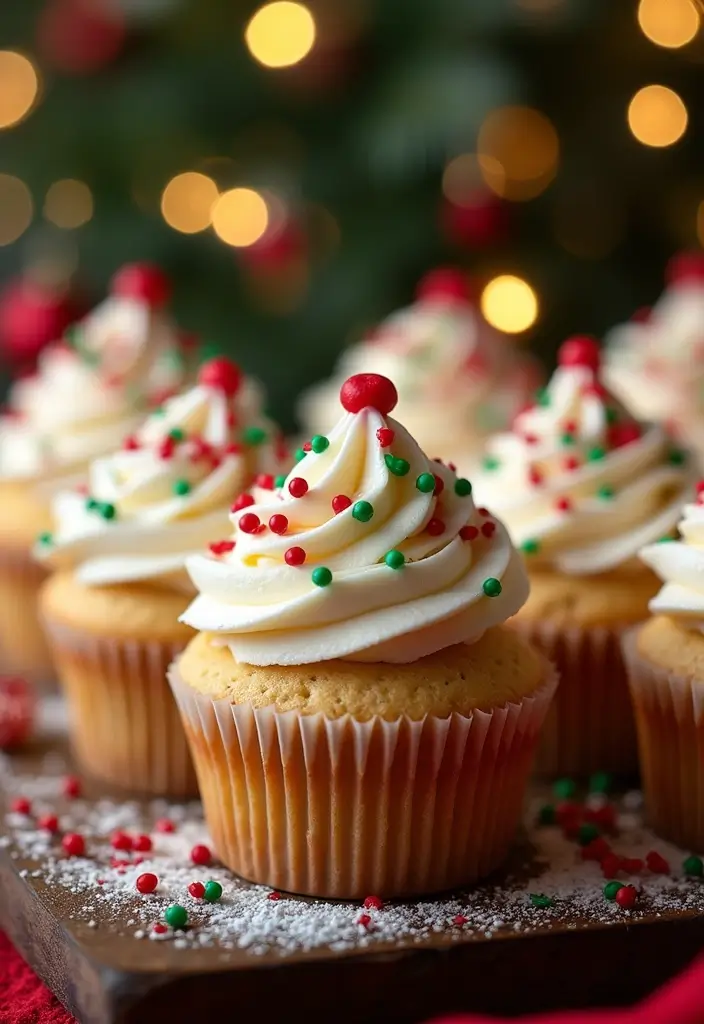 30 Fun Cupcake Decorating Ideas for Family Baking Nights - 14. Christmas Cookie Cupcakes