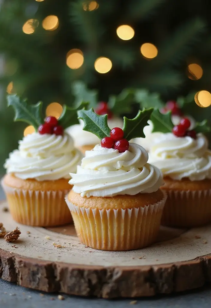 30 Fun Cupcake Decorating Ideas for Family Baking Nights - 22. Mistletoe Cupcakes