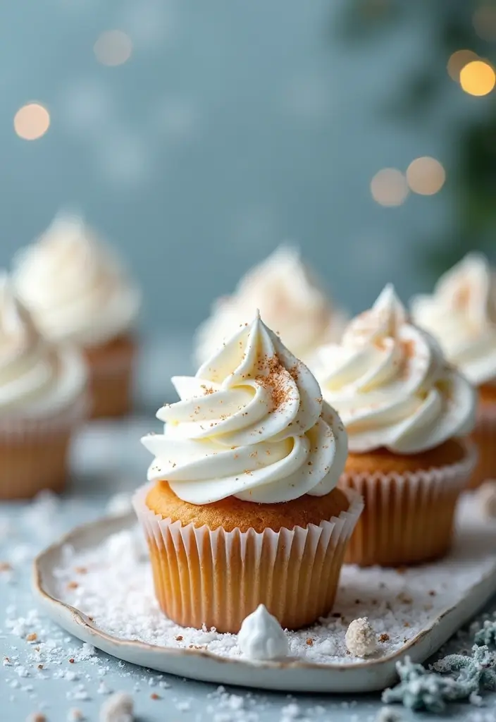 30 Fun Cupcake Decorating Ideas for Family Baking Nights - 25. Winter Wonderland Cupcakes