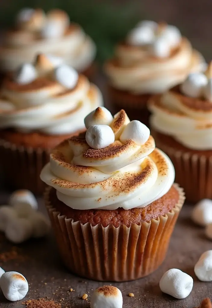 30 Fun Cupcake Decorating Ideas for Family Baking Nights - 27. Holiday S'mores Cupcakes