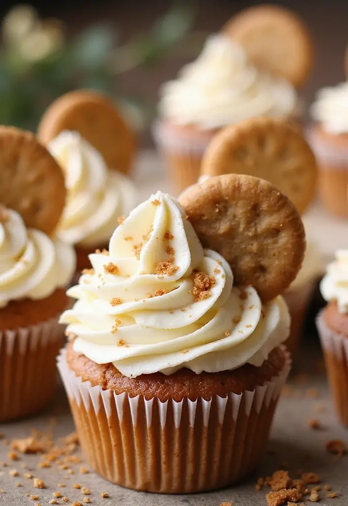 30 Fun Cupcake Decorating Ideas for Family Baking Nights - 28. Ginger Snap Cupcakes