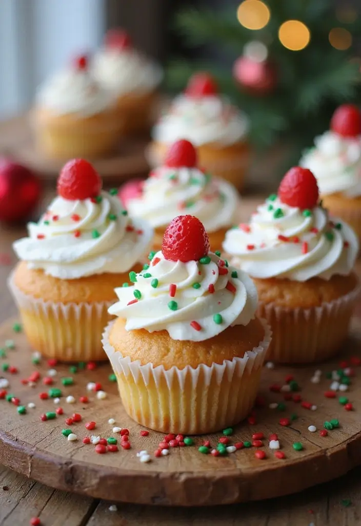 30 Fun Cupcake Decorating Ideas for Family Baking Nights - 30. Christmas Cheer Cupcakes