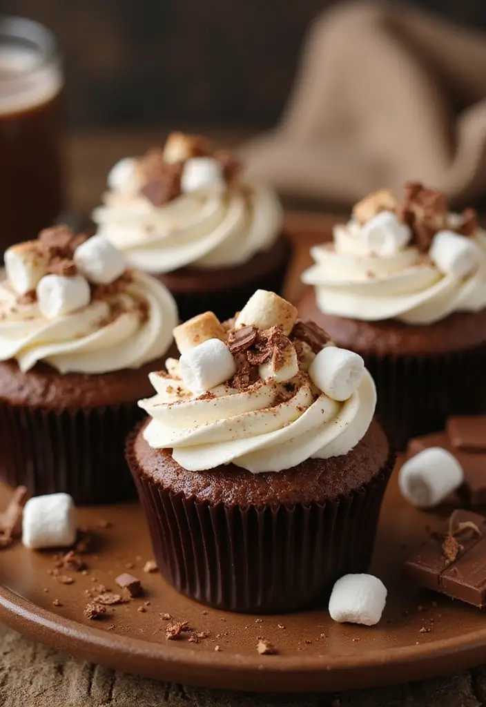 30 Fun Cupcake Decorating Ideas for Family Baking Nights - 8. Hot Cocoa Cupcakes