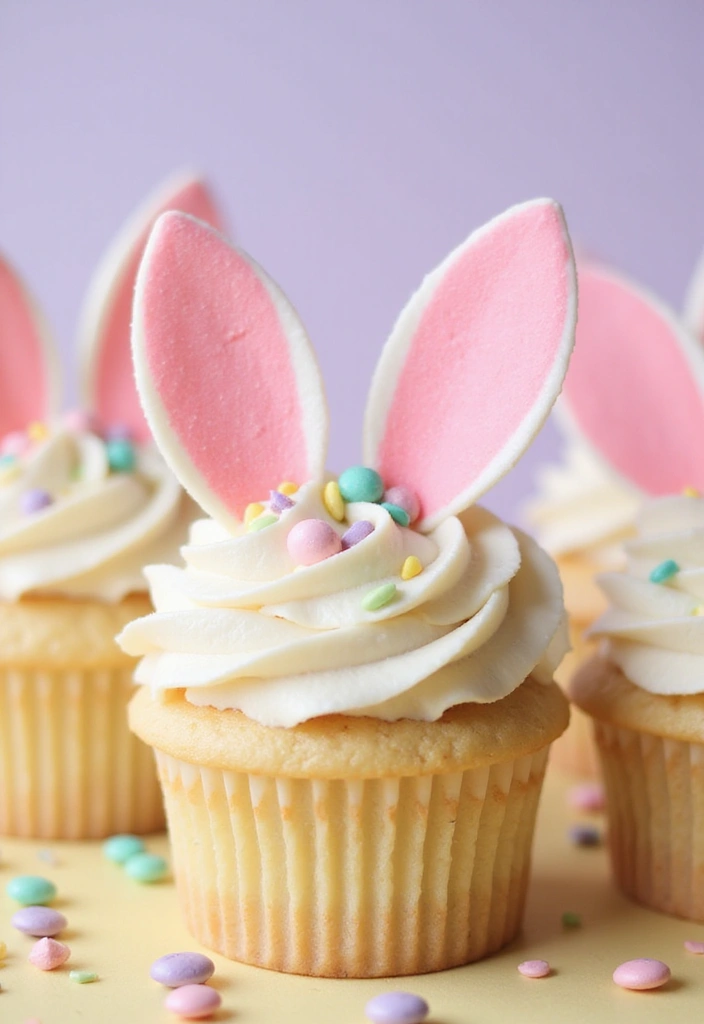 30 Gourmet Cupcake Ideas for Your Inner Pastry Chef - 1. Bunny Ear Cupcakes