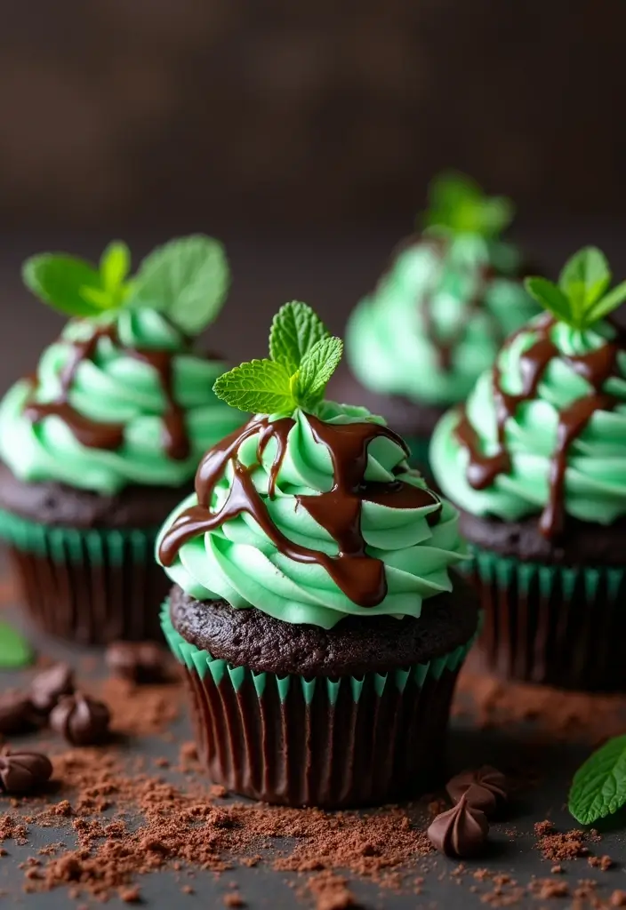 30 Gourmet Cupcake Ideas for Your Inner Pastry Chef - 12. Chocolate Mint Delight Cupcakes