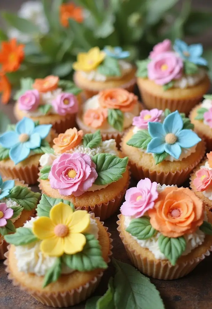 30 Gourmet Cupcake Ideas for Your Inner Pastry Chef - 14. Spring Floral Cupcakes