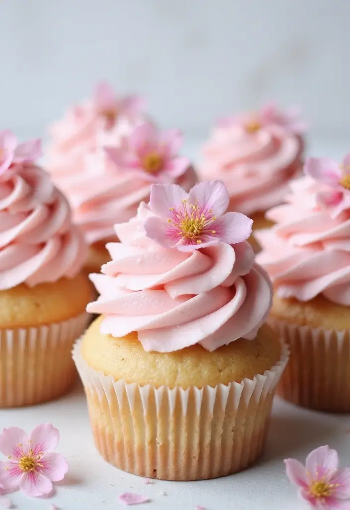 30 Gourmet Cupcake Ideas for Your Inner Pastry Chef - 21. Cherry Blossom Cupcakes