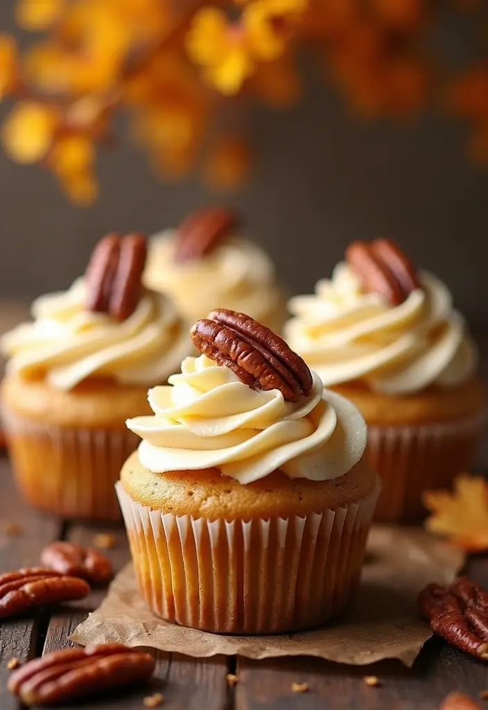 30 Gourmet Cupcake Ideas for Your Inner Pastry Chef - 23. Maple Pecan Cupcakes
