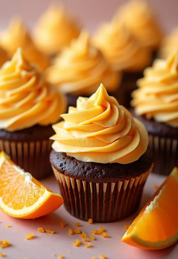 30 Gourmet Cupcake Ideas for Your Inner Pastry Chef - 25. Chocolate Orange Cupcakes