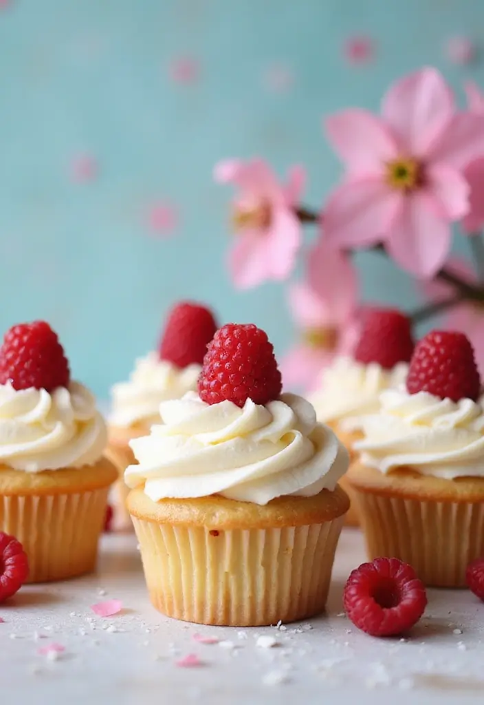 30 Gourmet Cupcake Ideas for Your Inner Pastry Chef - 26. Raspberry Coconut Cupcakes