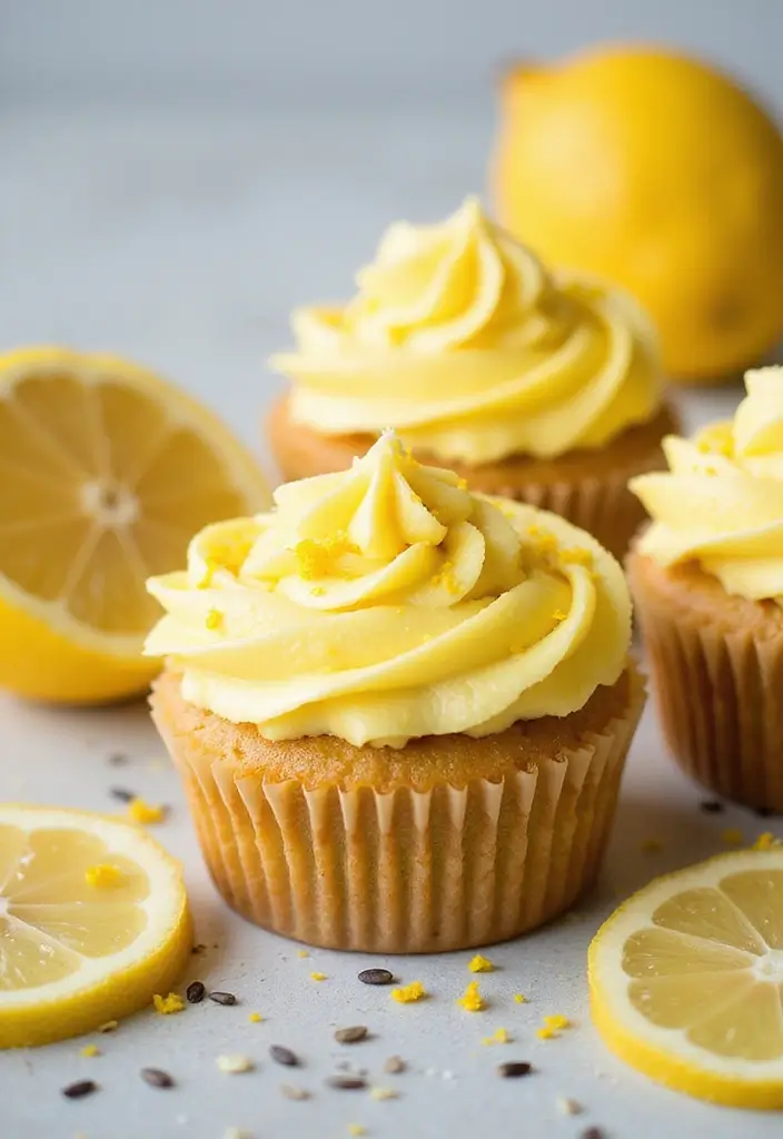 30 Gourmet Cupcake Ideas for Your Inner Pastry Chef - 4. Lemon Poppy Seed Cupcakes