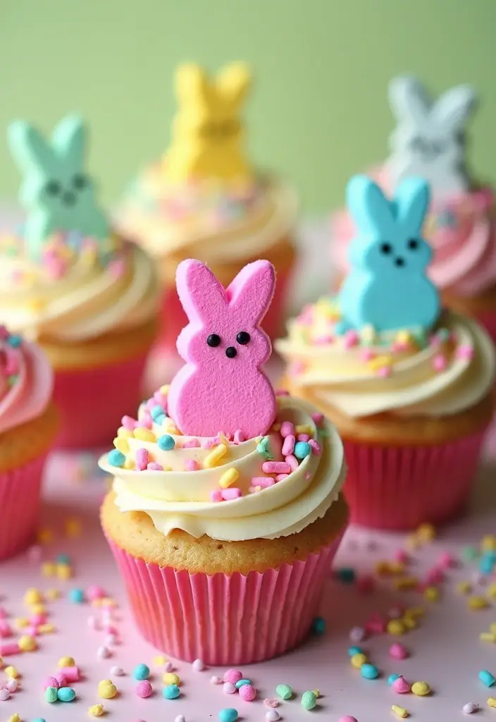 30 Gourmet Cupcake Ideas for Your Inner Pastry Chef - 8. Peep Show Cupcakes